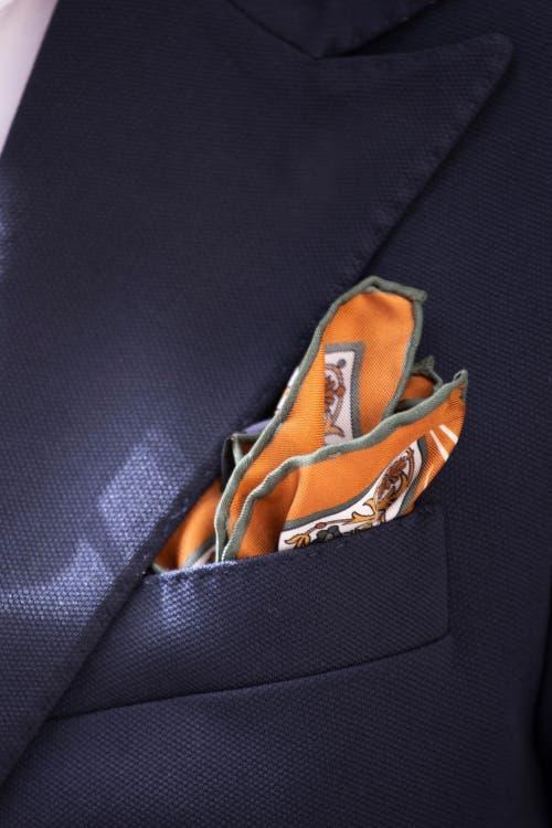 Elizabetta Ibiza - Silk Pocket Squarefor Men in Terracotta at Nordstrom Product Image