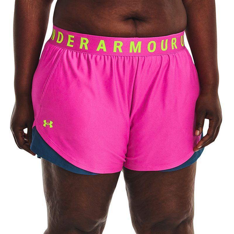 Plus Size Under Armour Play Up 3.0 Shorts, Women's, Size: 3XL, Black White Product Image