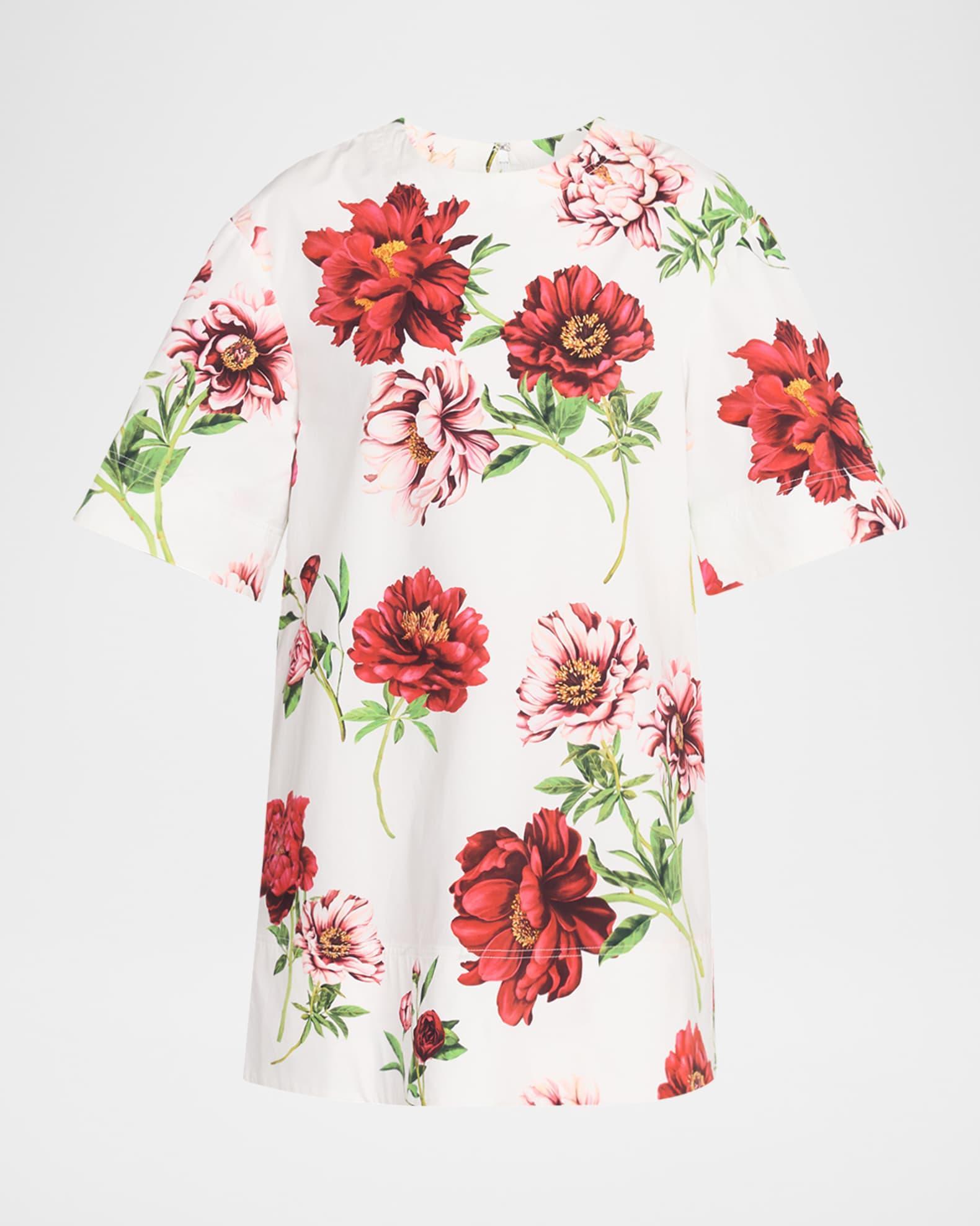 Peony Printed Poplin Shift Dress Product Image