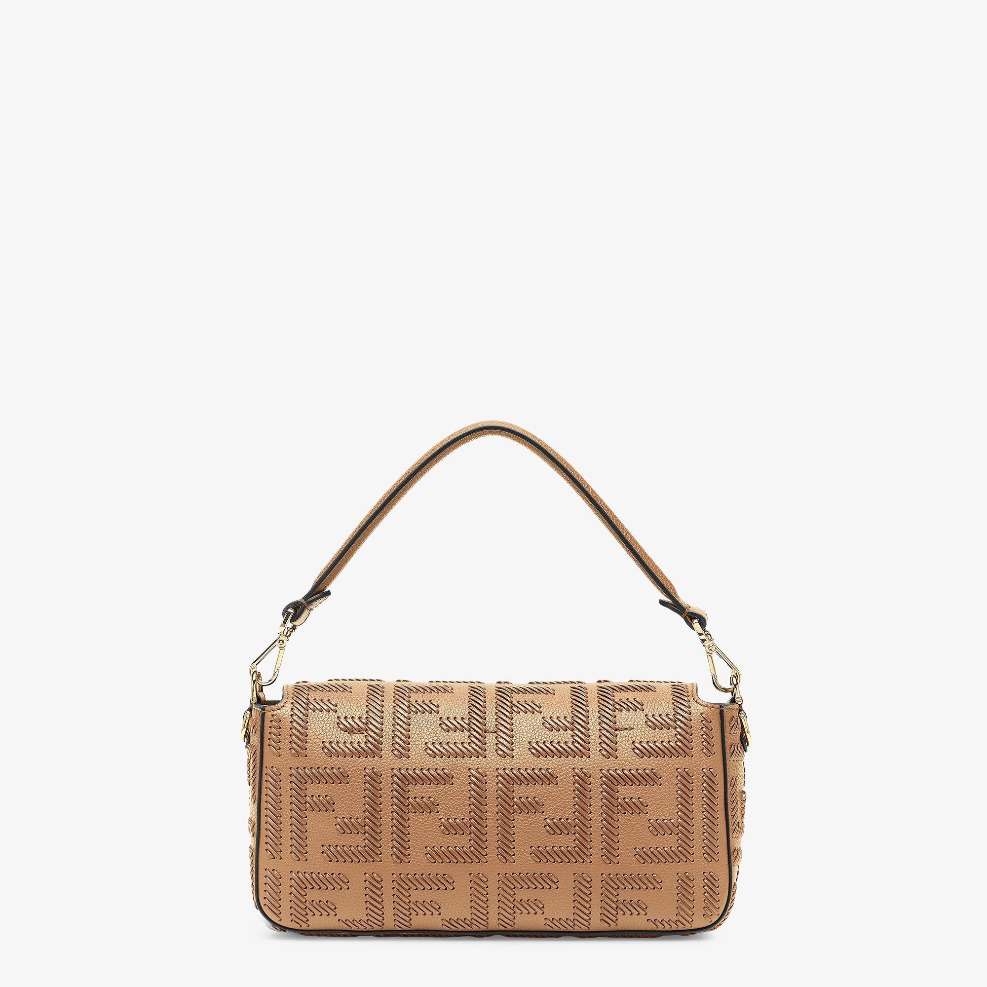 BaguetteCappuccino-colored leather bag with FF interlacing Product Image