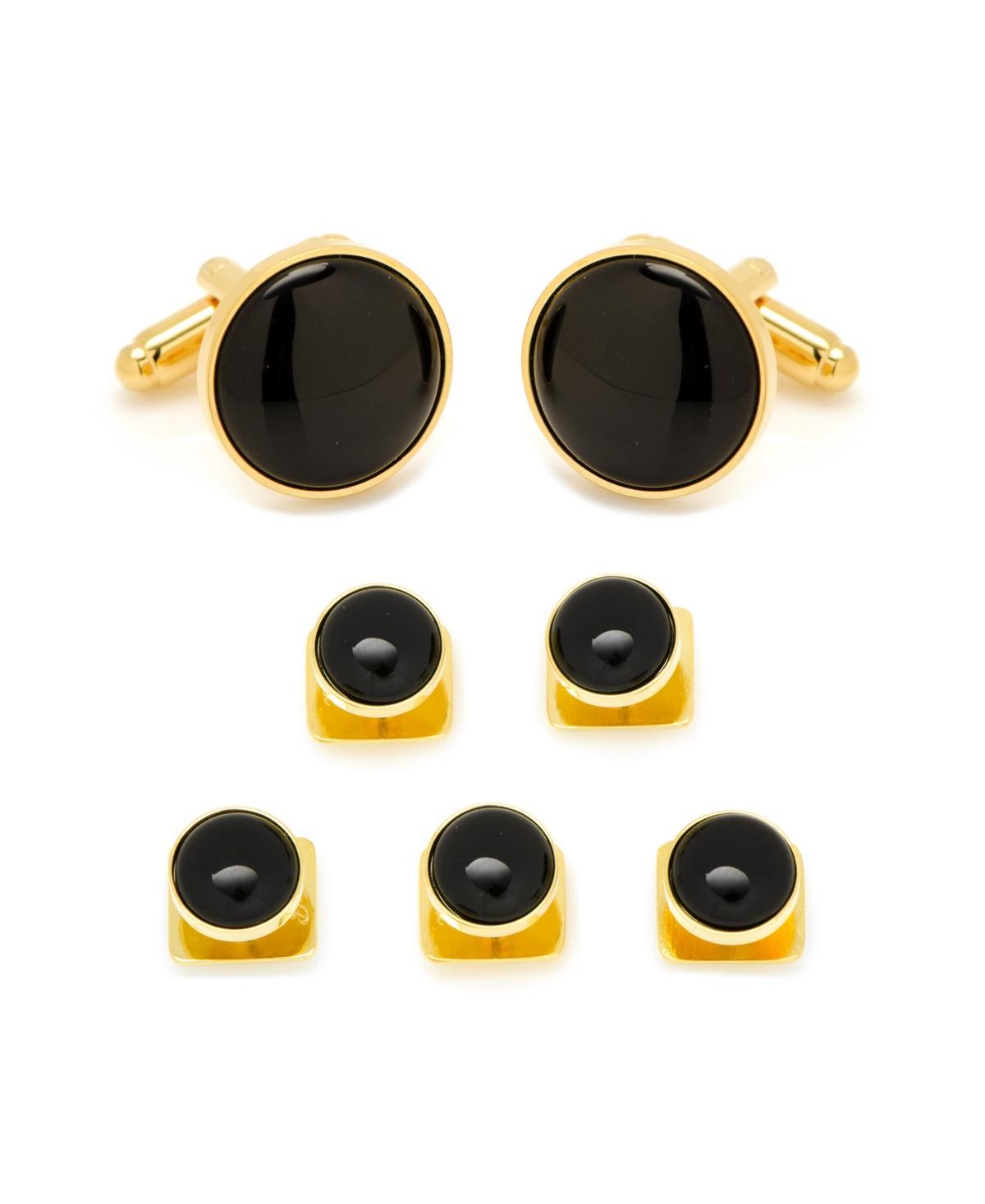 Mens Silver & Mother-Of-Pearl 5-Piece Cufflink & Stud Set Product Image
