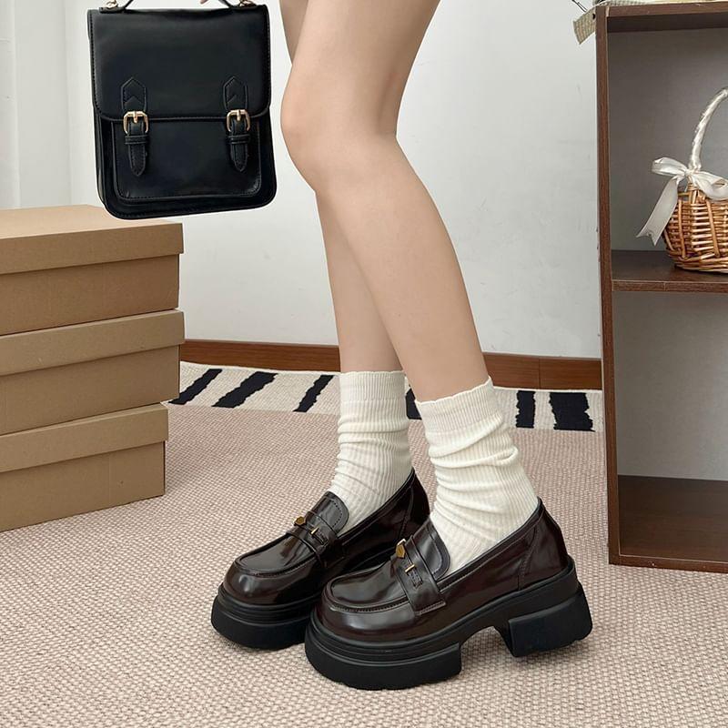 Faux Leather Platform Loafers Product Image