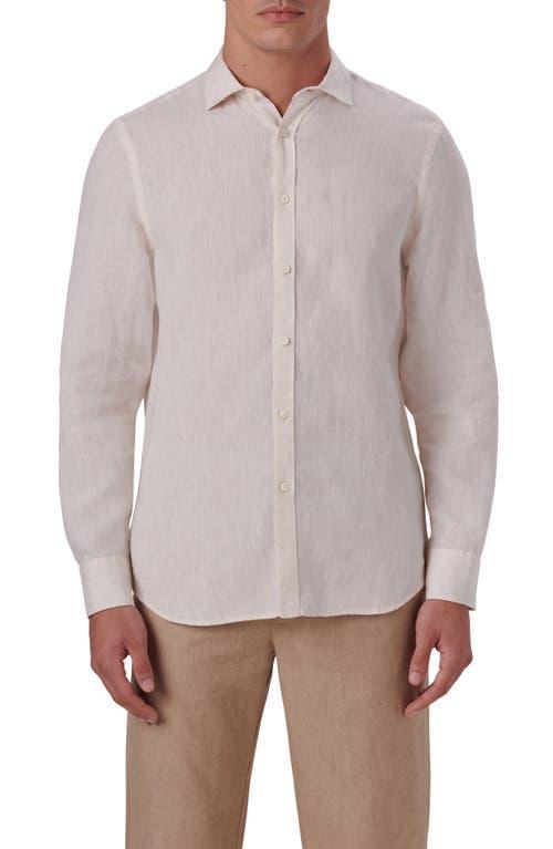 Mens Linen Long-Sleeve Button-Up Shirt Product Image