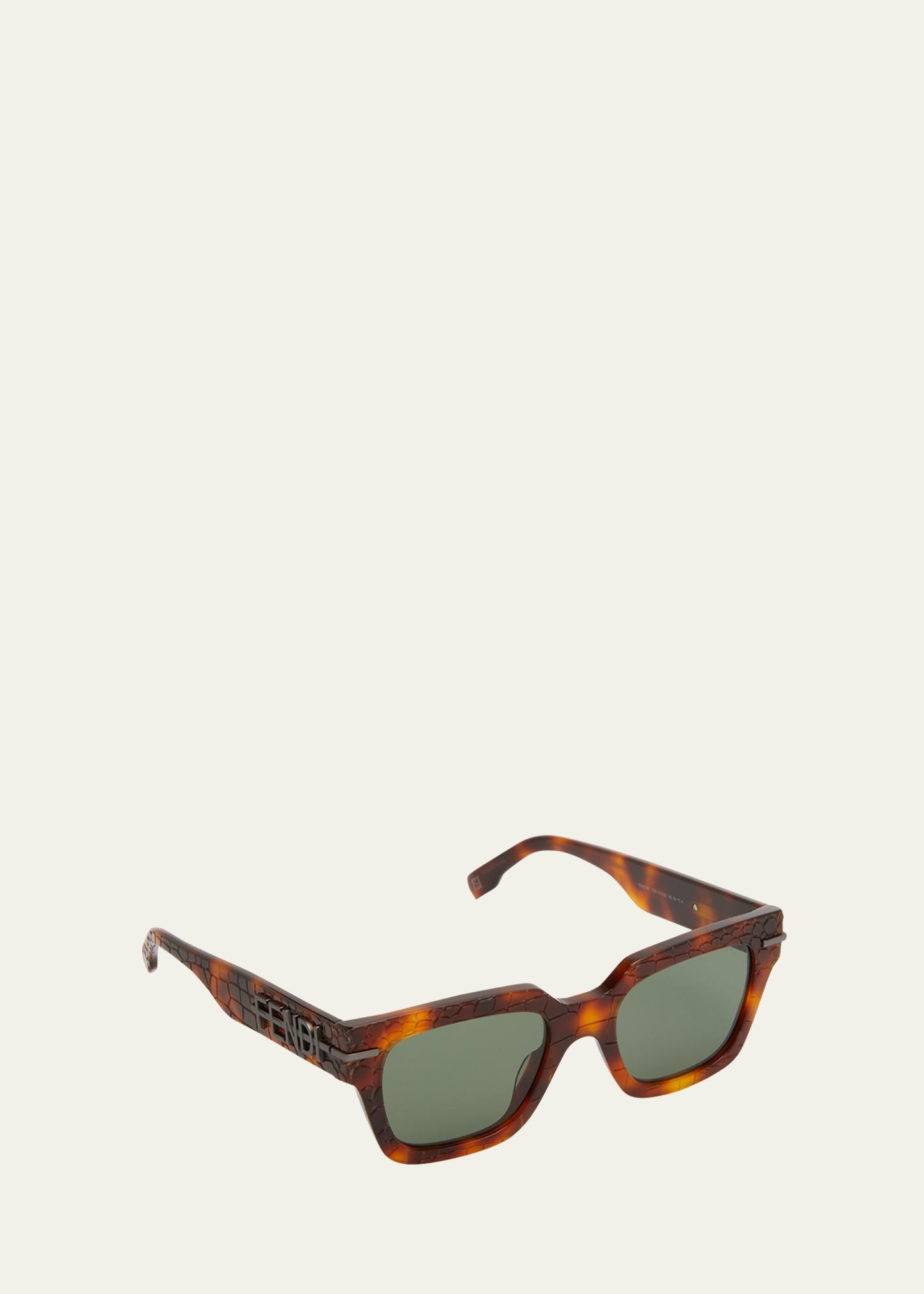 Mens Tonal Logo Acetate Square Sunglasses Product Image