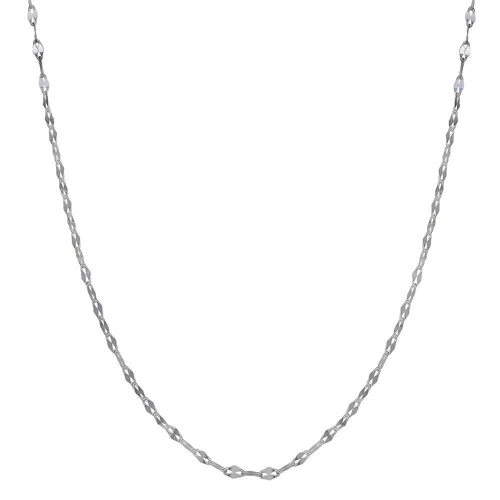 PRIMROSE Sterling Silver Diamond Cut Chain Necklace, Women's, Size: 18", Silver Tone Product Image