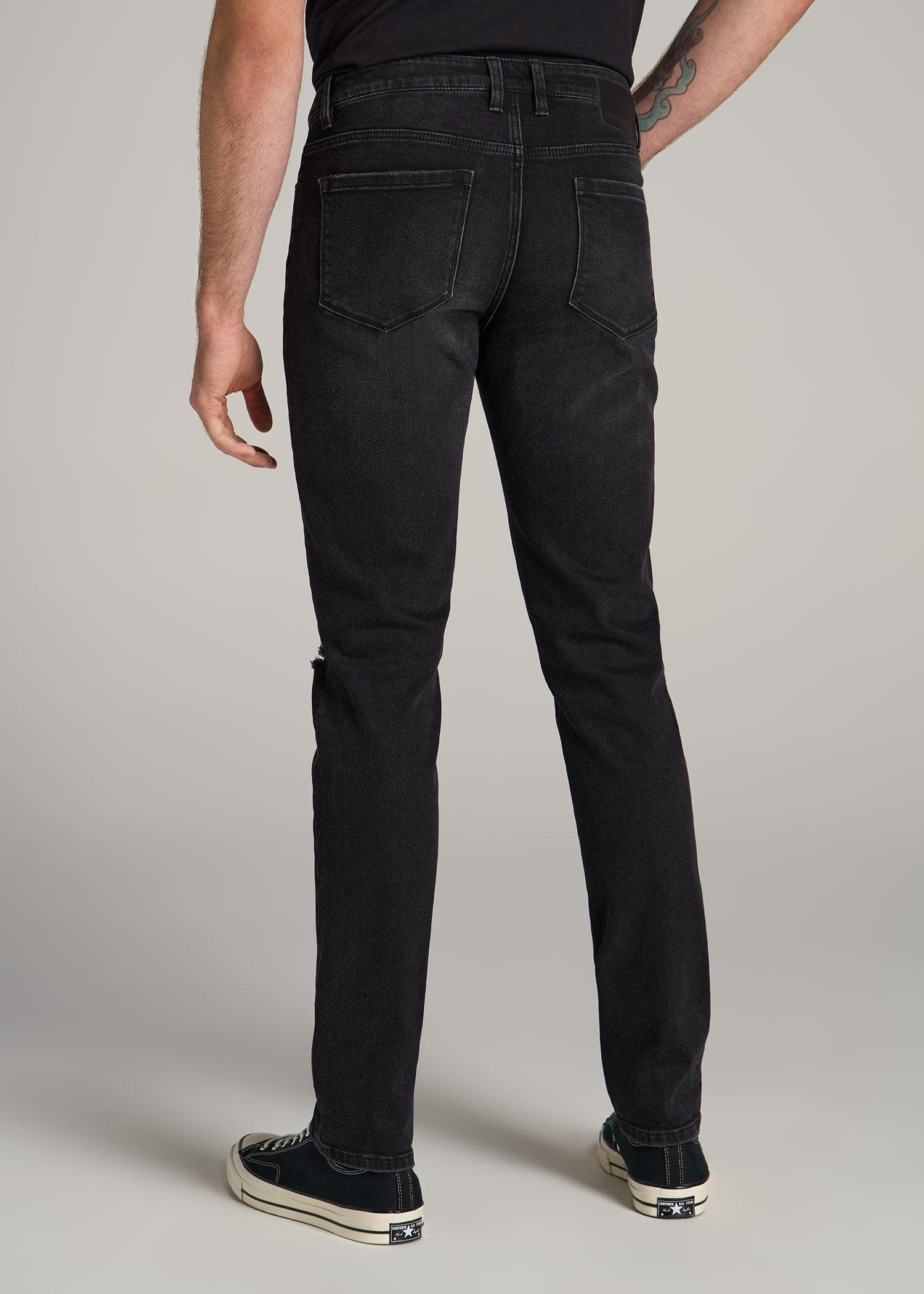 Dylan Slim Fit Jeans for Tall Men in Distressed Onyx Black Wash Product Image