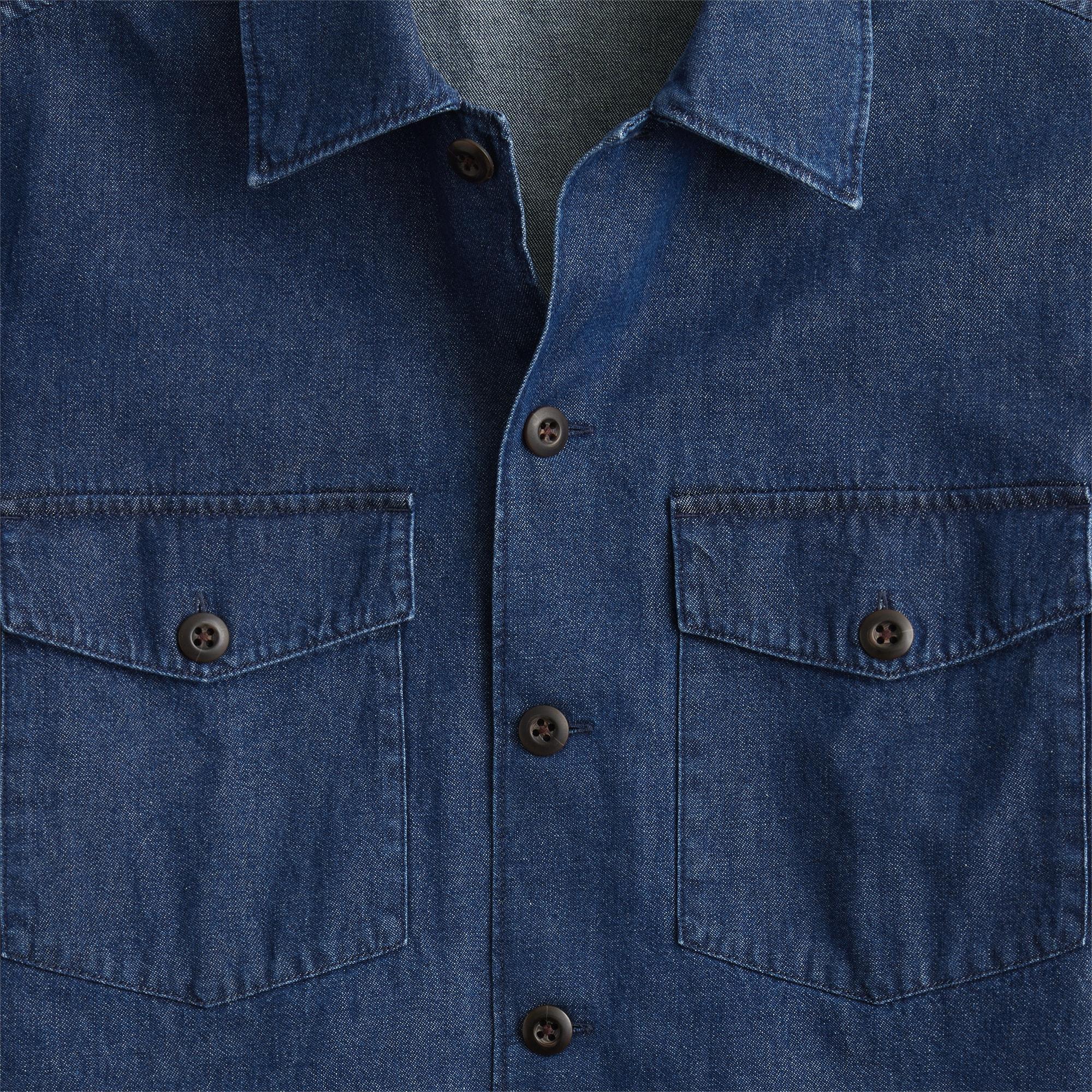 Short-sleeve midweight denim workshirt Product Image