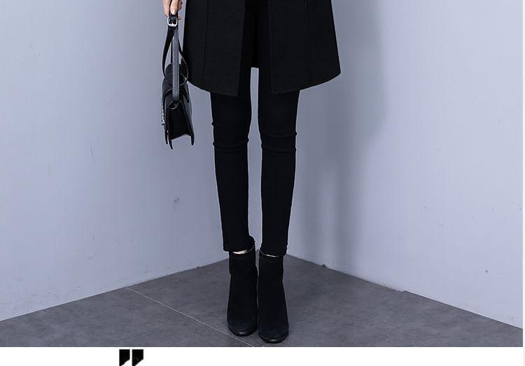 Collared Plain Button Coat Product Image