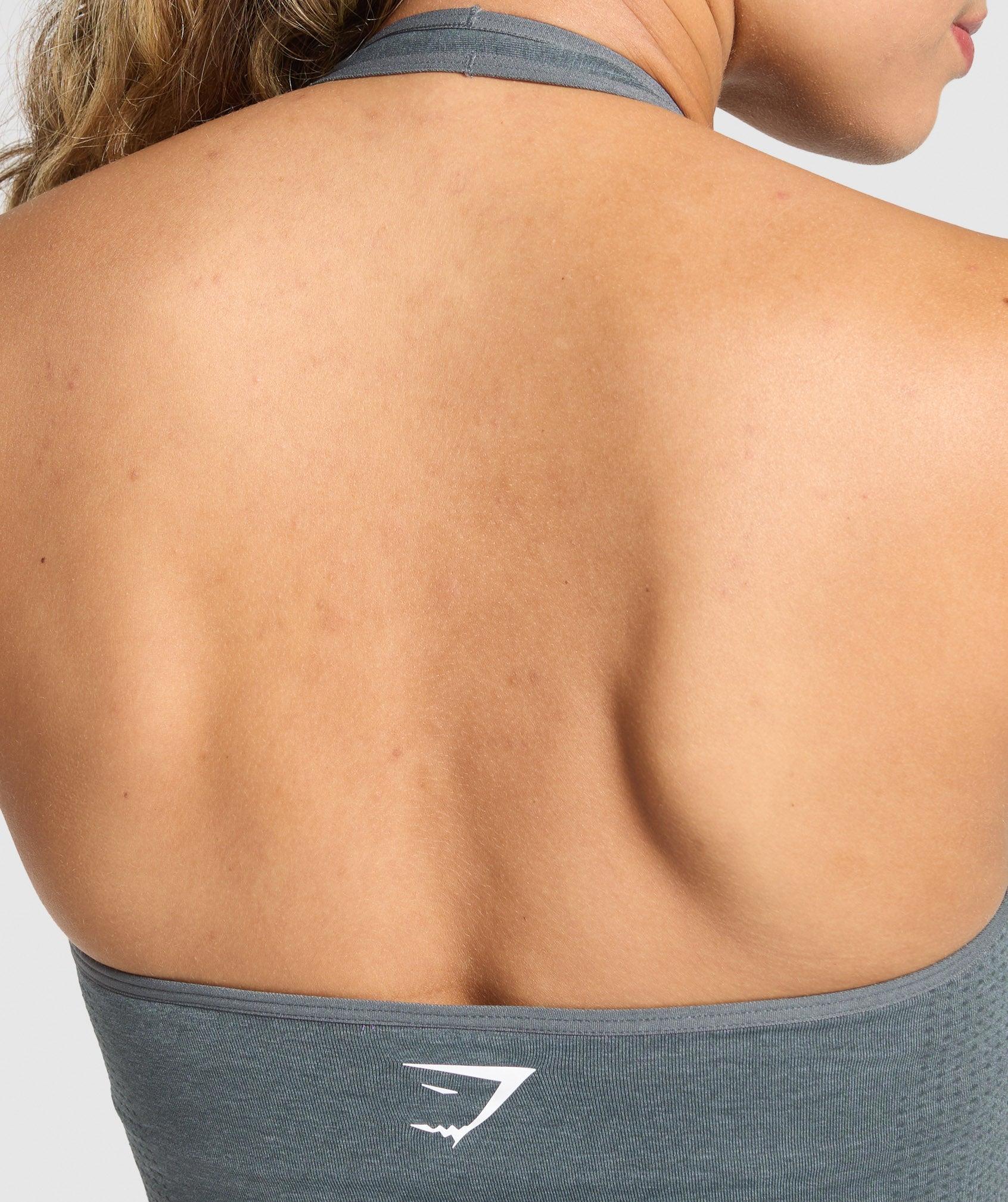 Gymshark Vital Halter Neck Tank With Shelf - Strong Grey Marl Female Product Image