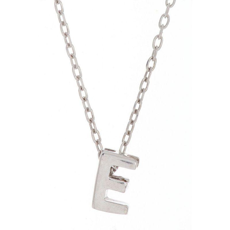 Adornia Mini Initial Pendant Necklace, Women's, Silver Tone E Product Image