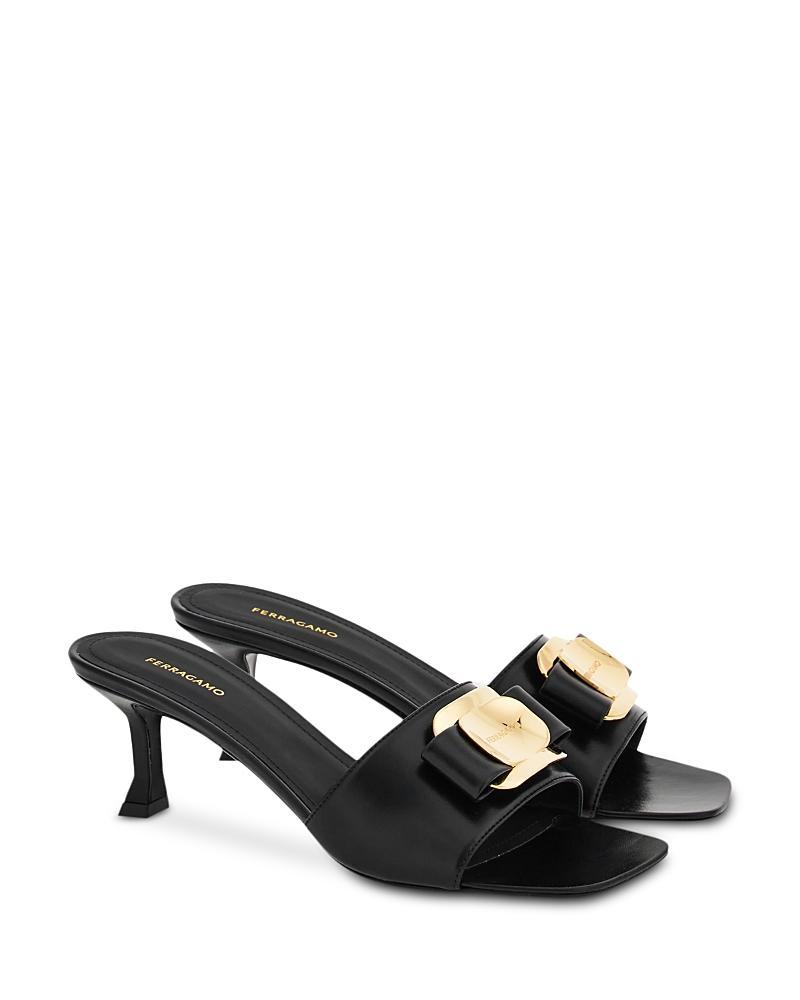 Ferragamo Womens Zelie Bow Slide Sandals Product Image