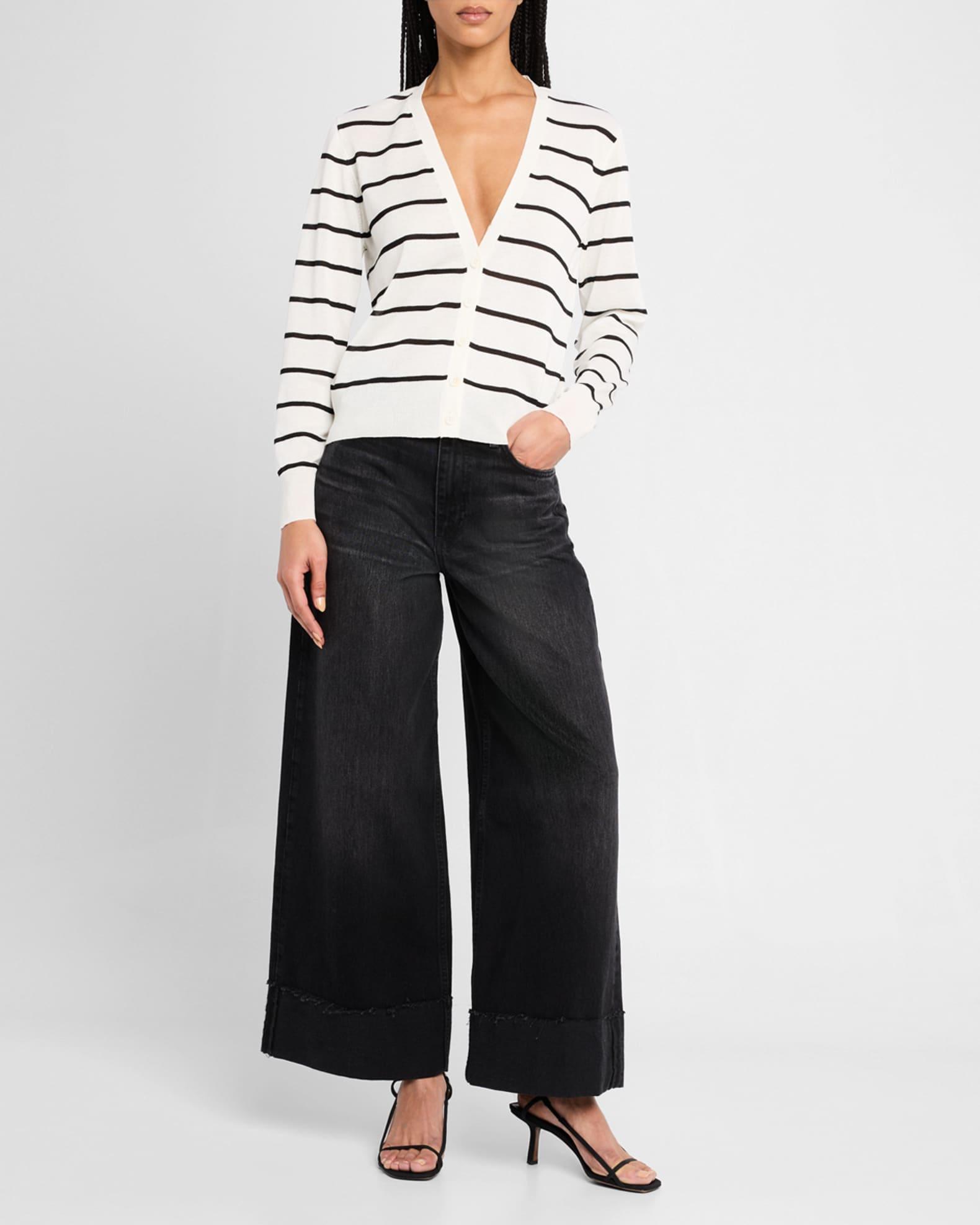 Caspia Striped Button-Down Sweater Product Image