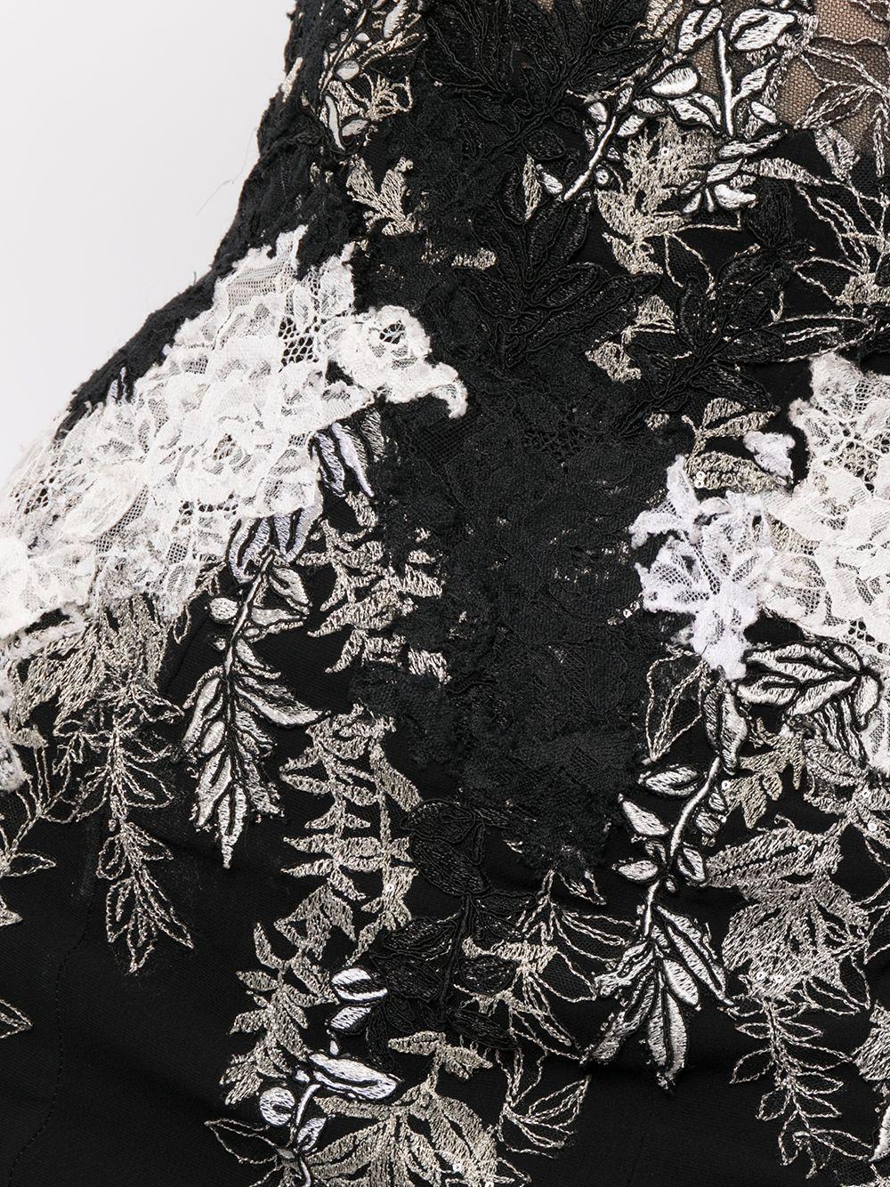 fitted floral lace-embroidered gown Product Image