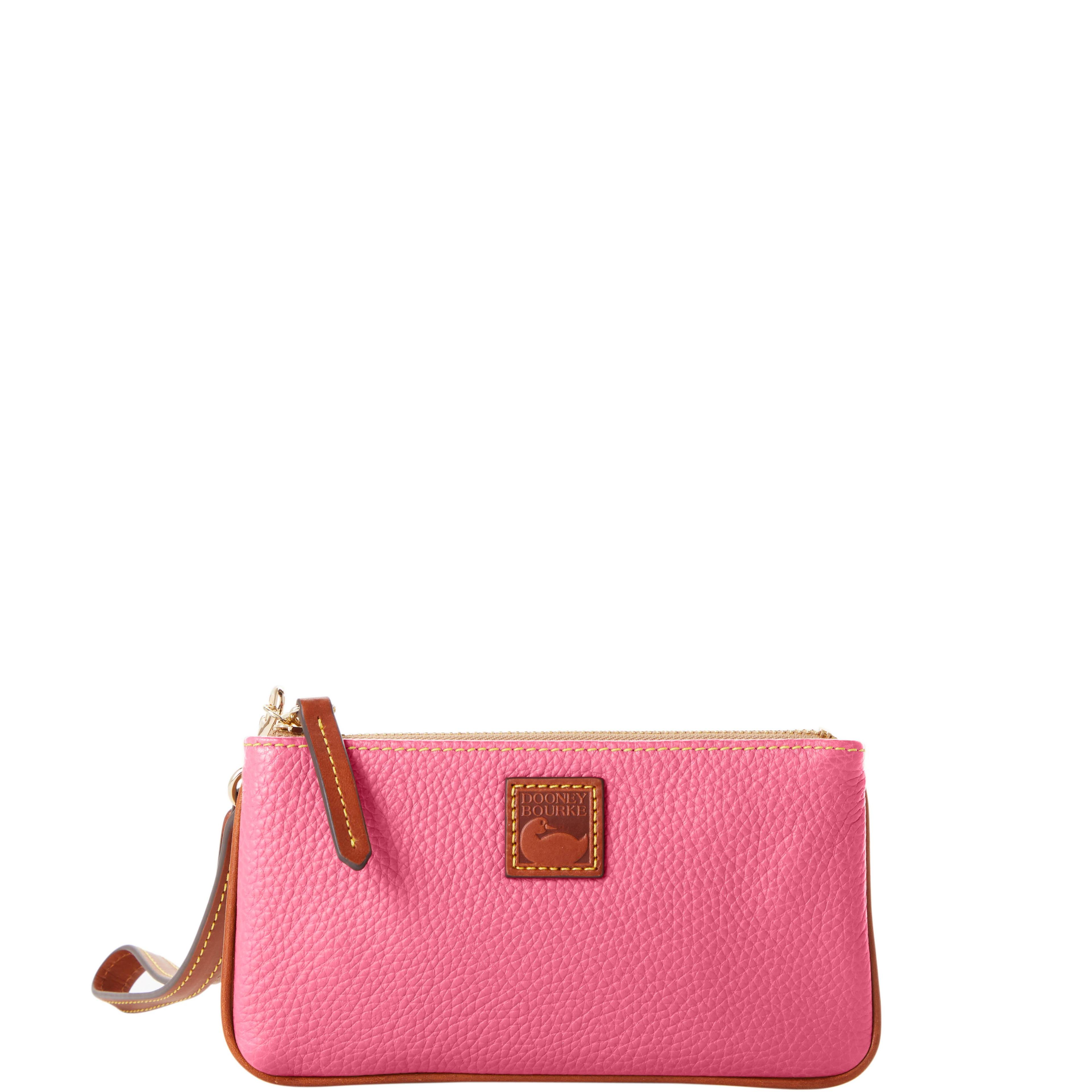 Dooney & Bourke Womens Pebble Grain Medium Leather Wristlet in Wine Product Image