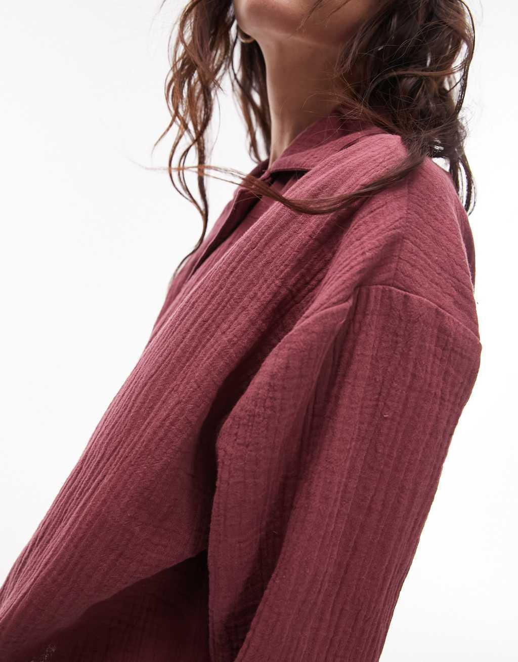 Topshop casual textured beach shirt Product Image