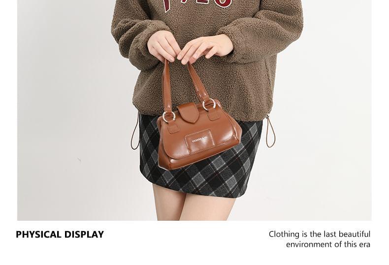 Crew Neck Numbering Drawstring Hem Fleece Pullover Product Image