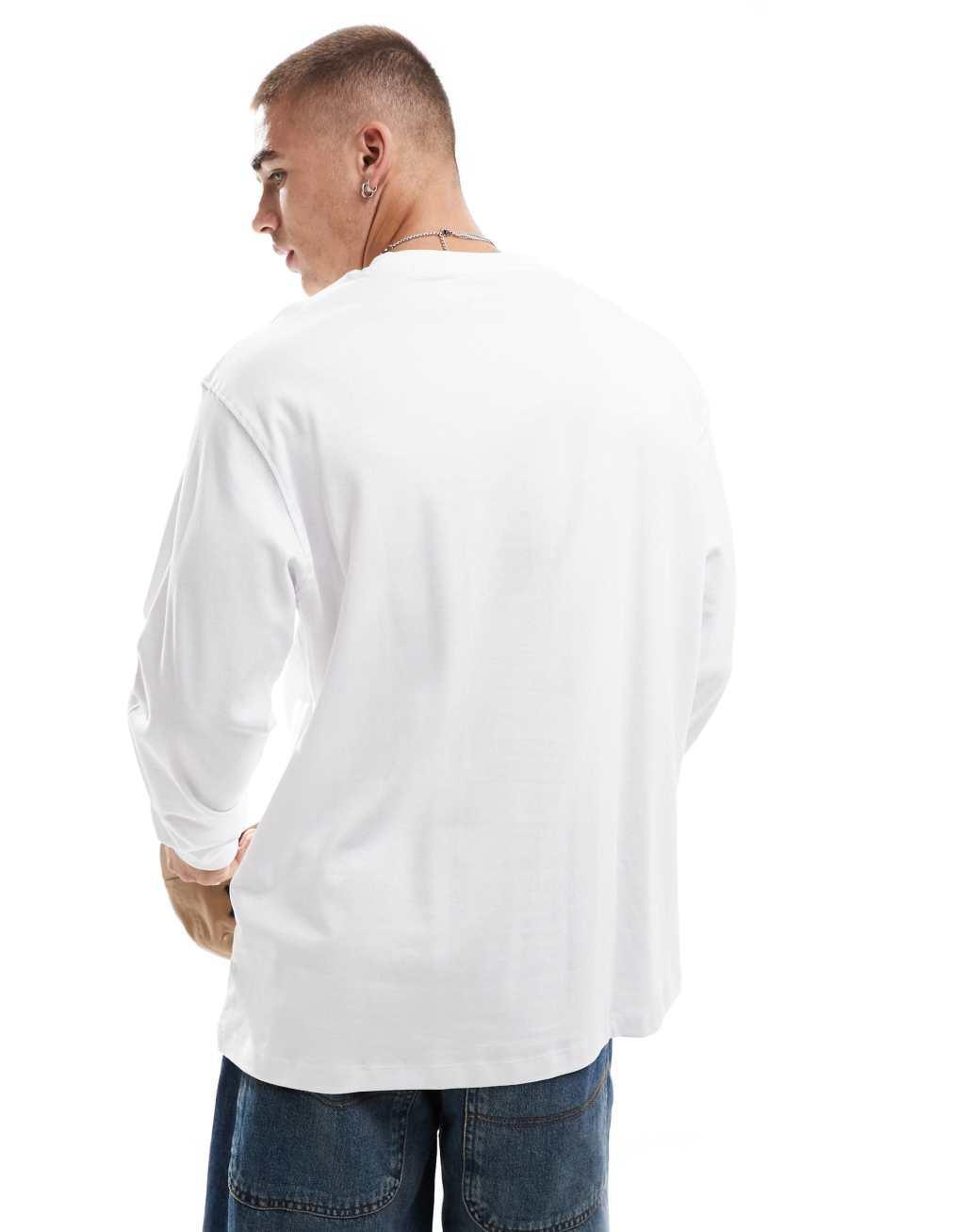Jack & Jones oversized long sleeve t-shirt in white Product Image
