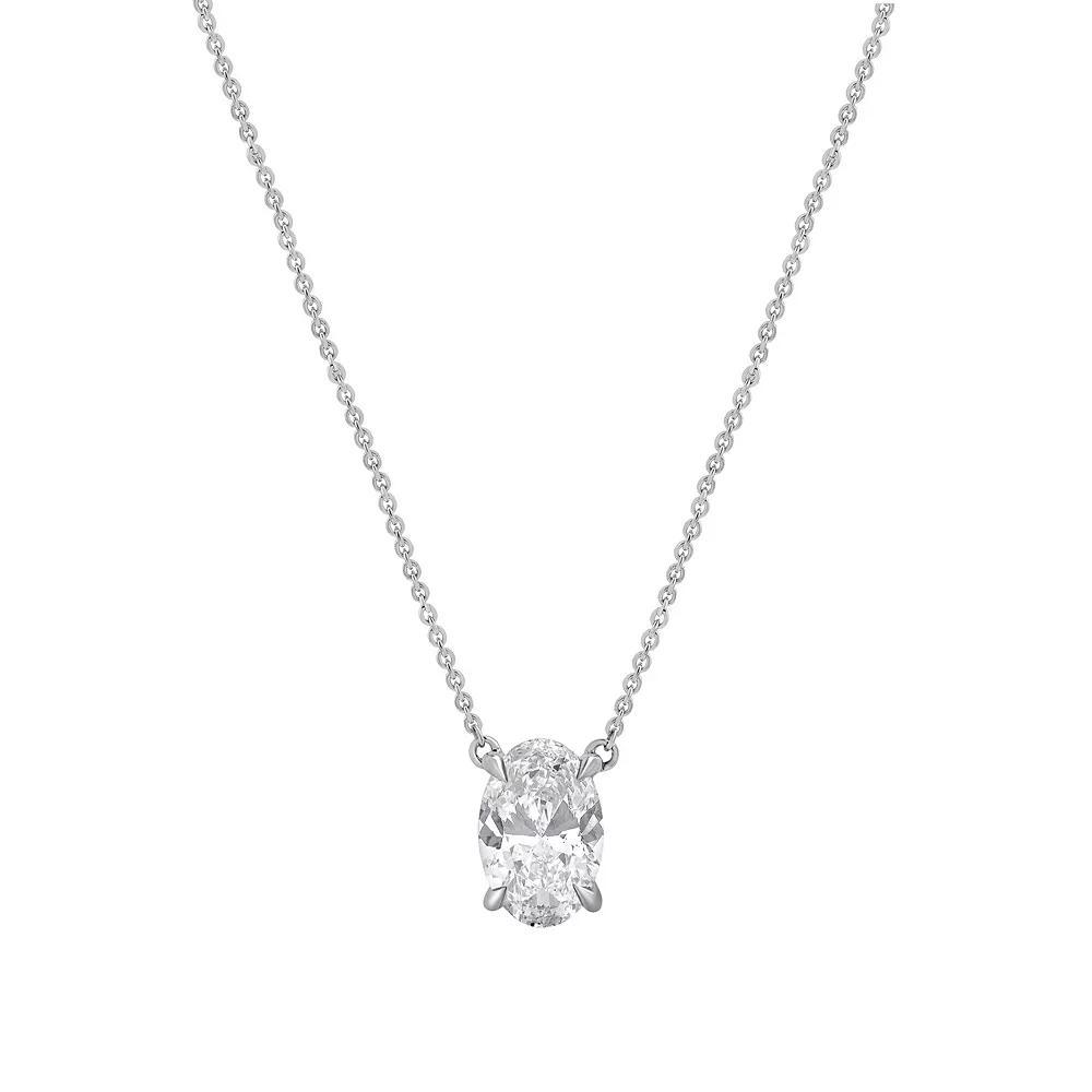 Diamond Brilliance 14k White Gold 1 1/5 Carat T.W. Lab-Grown Diamond Solitaire Pendant Necklace, Women's, Size: 18", 14k Gold Product Image