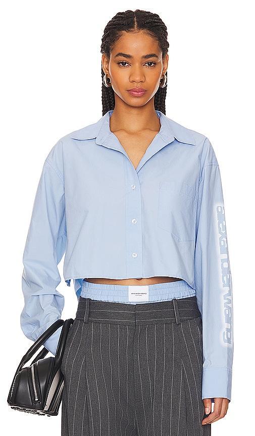 Button Down Cropped Shirt Product Image