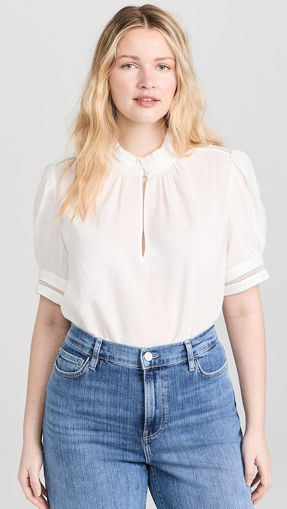 FRAME Ruffle Collar Inset Lace Top | Shopbop Product Image