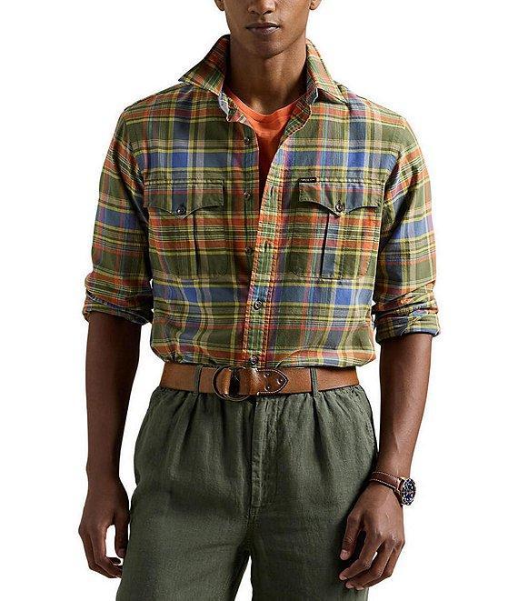Polo Ralph Lauren Classic Fit Plaid Oxford Long Sleeve Woven Shirt Product Image