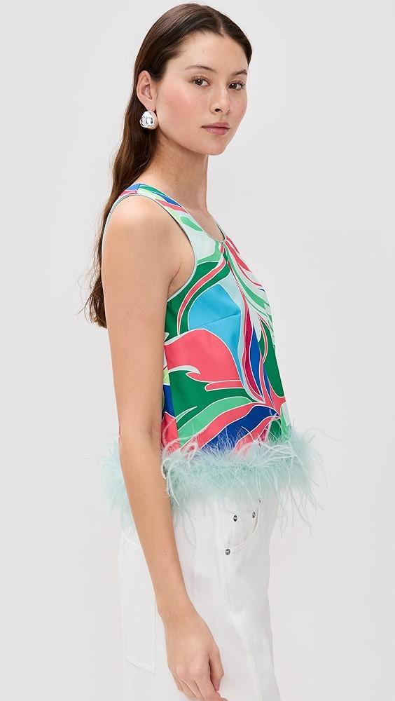 English Factory Print Top With Feathers | Shopbop Product Image