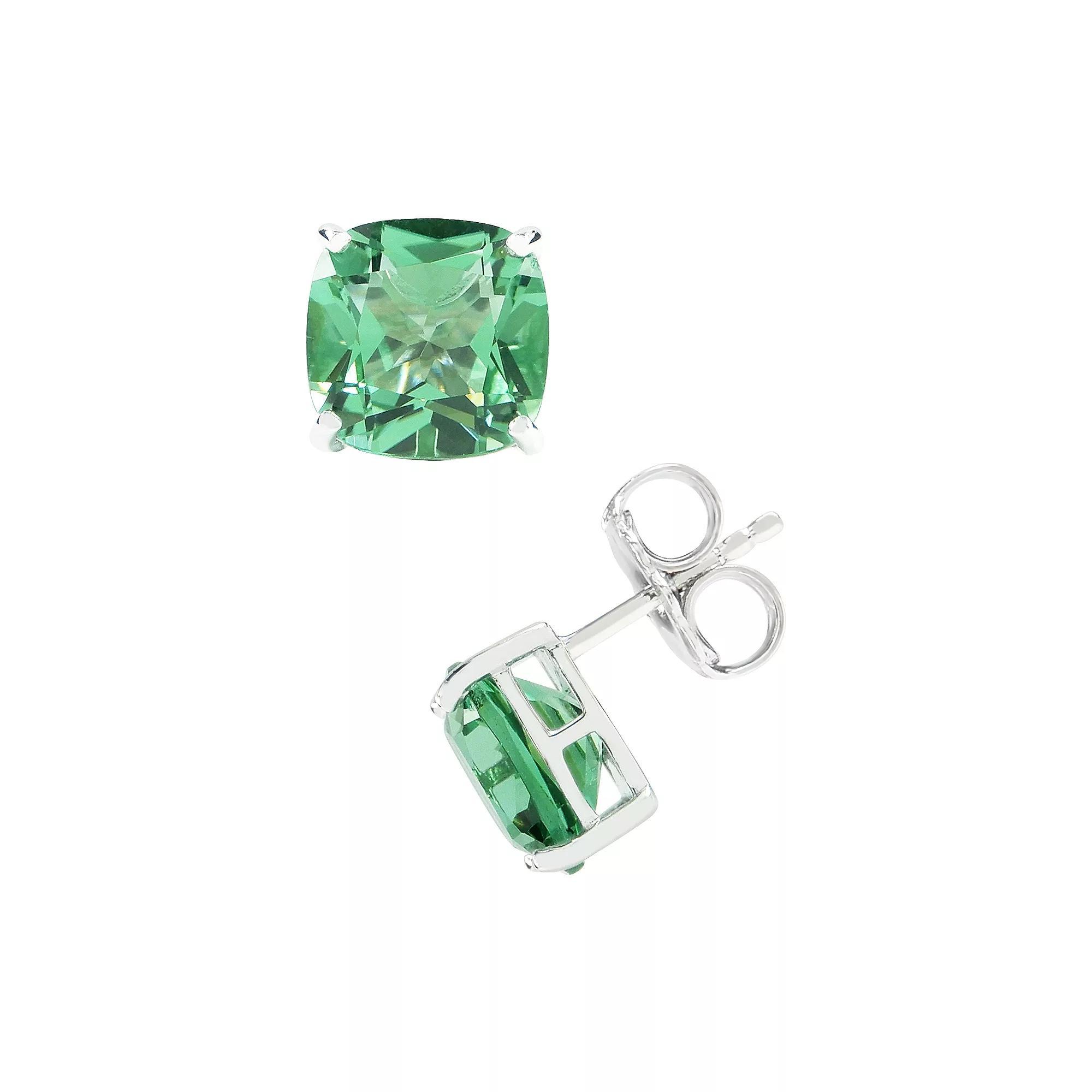 SIRI USA by TJM Sterling Silver Simulated Green Quartz Stud Earrings, Women's Product Image