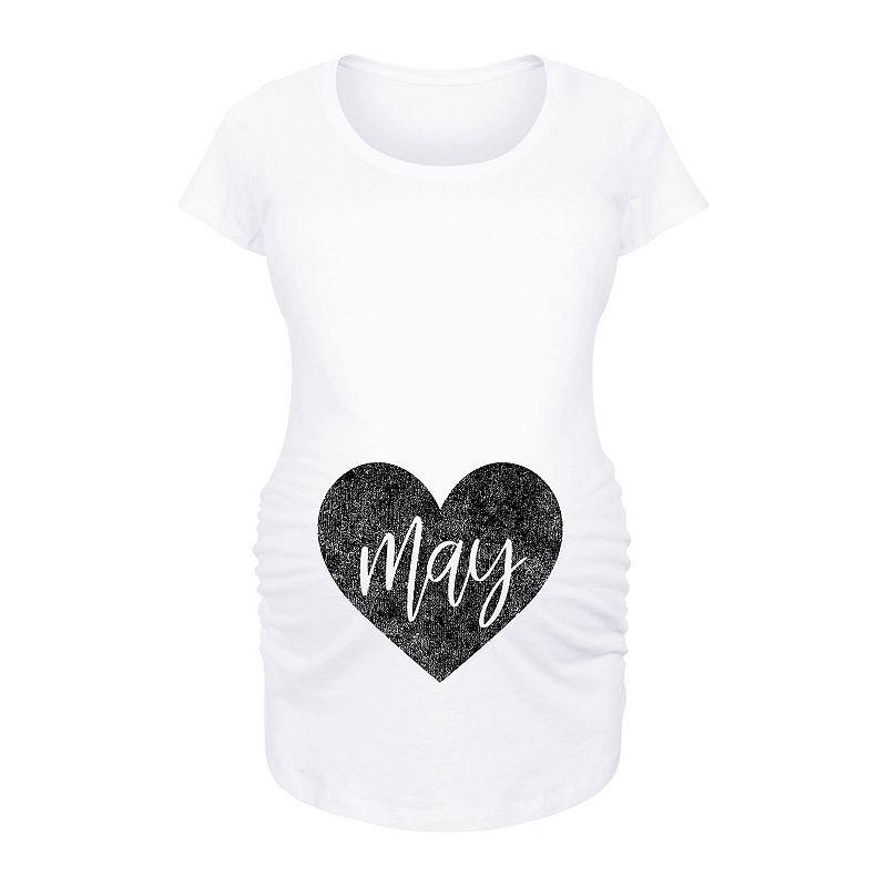 Maternity Heart August Graphic Tee, Womens Grey Dark Red Product Image