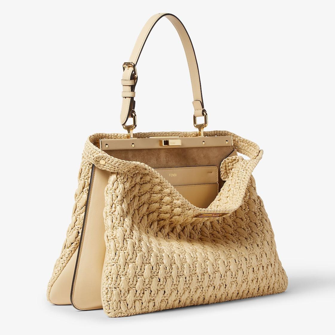 Peekaboo Soft LargeBeige viscose fibre crochet bag Product Image