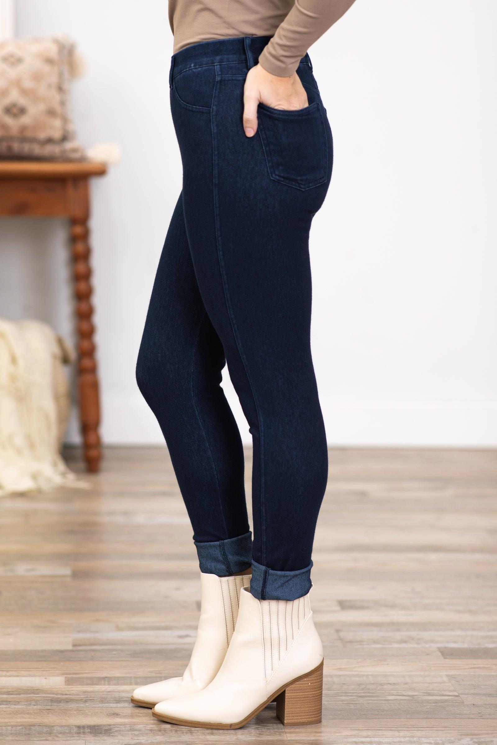 Dark Wash Cotton Stretch Jeggings Product Image