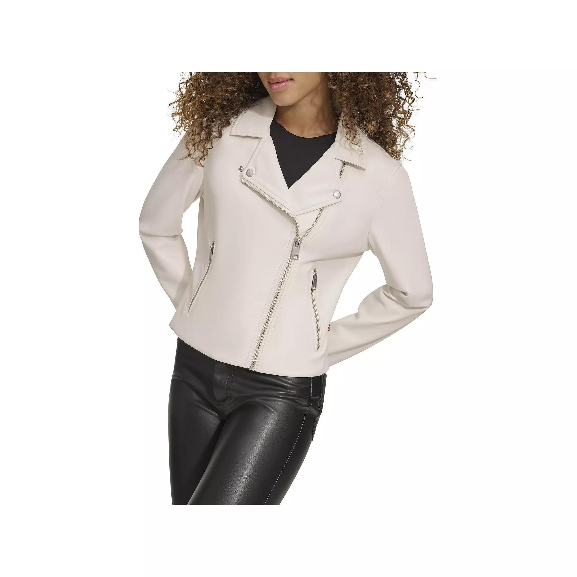 Womens Levis Faux Leather Shrunken Motorcycle Jacket Product Image
