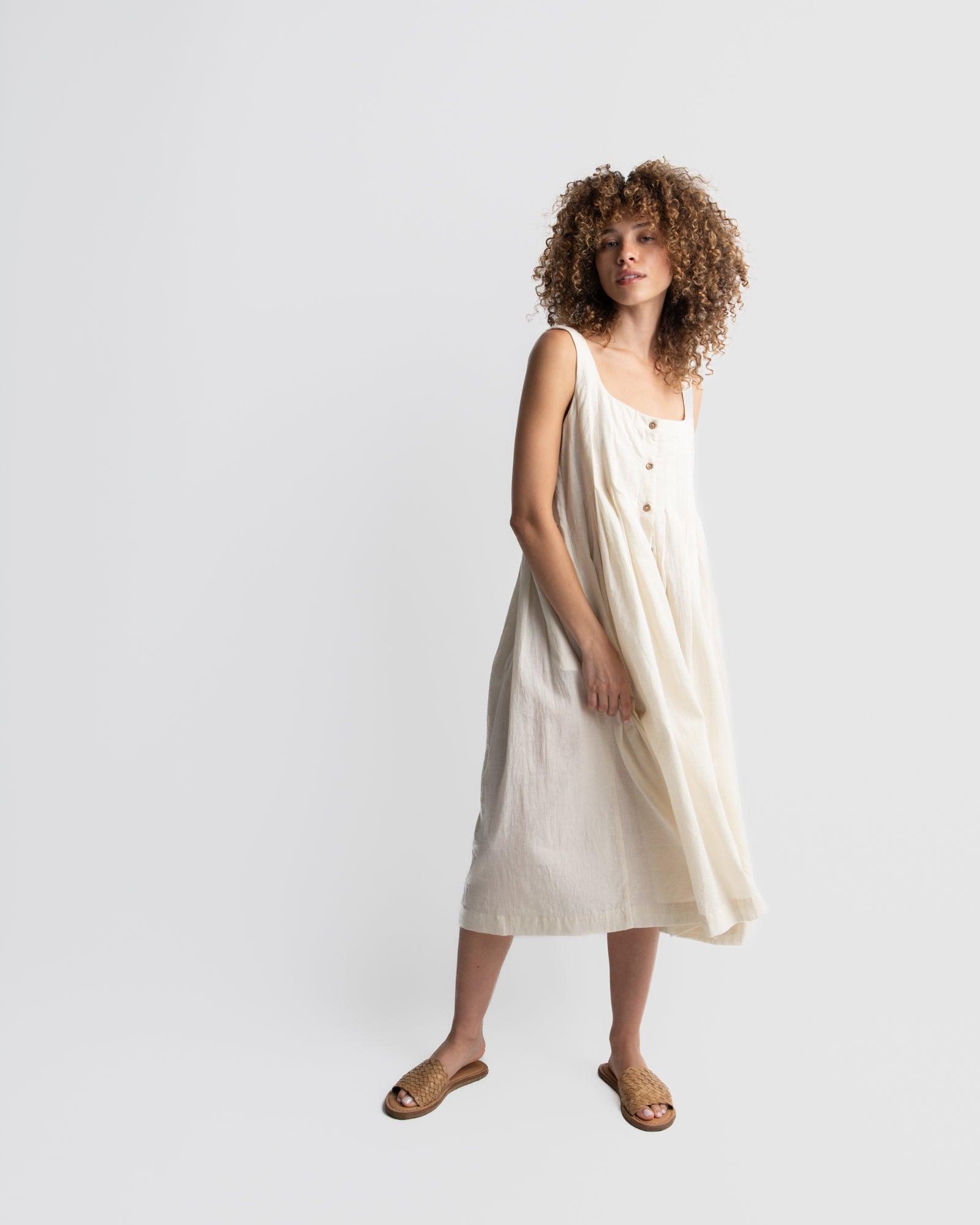 Romantic White Midi Dress Product Image