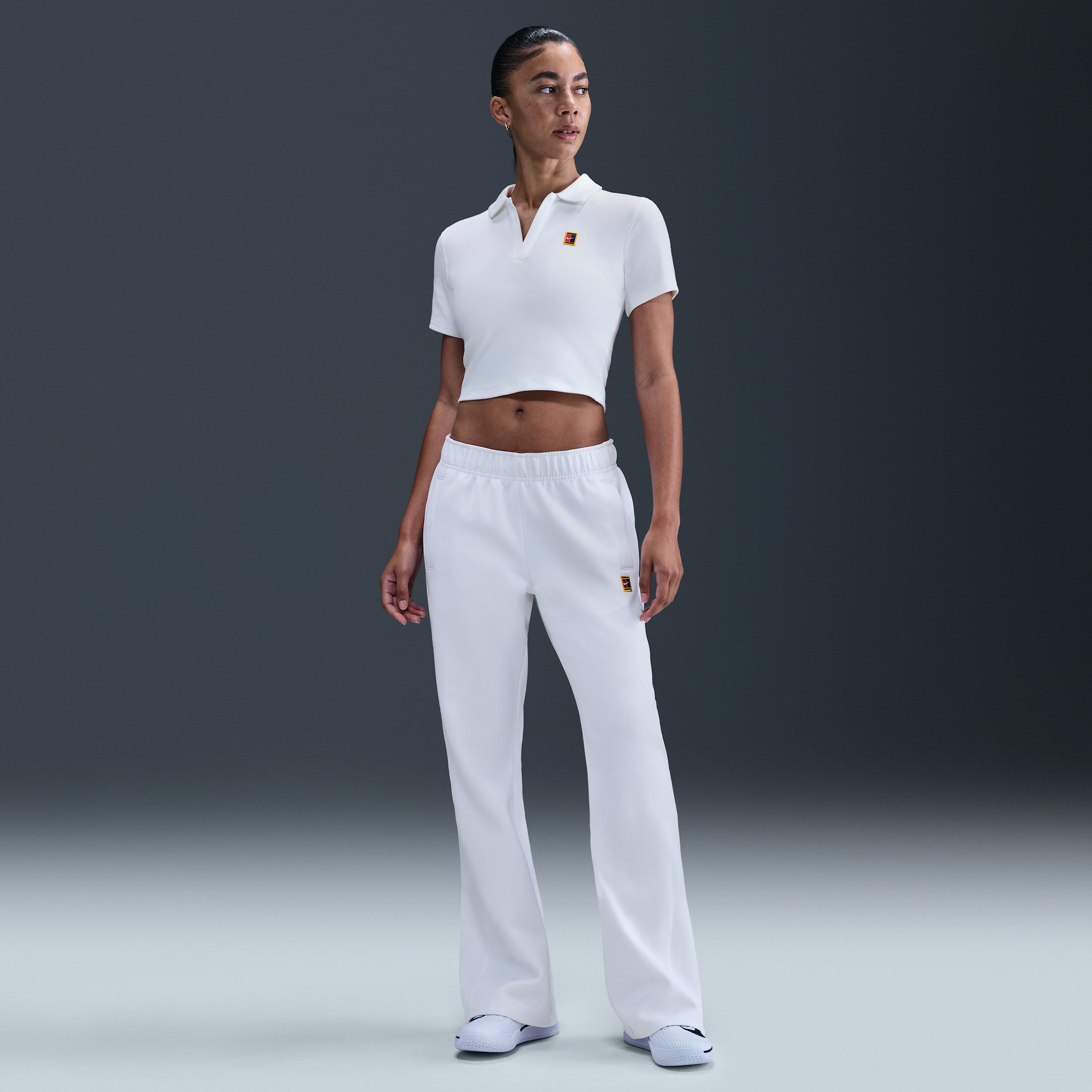 Nike Women's Court Heritage Short-Sleeve Cropped Tennis Polo Product Image