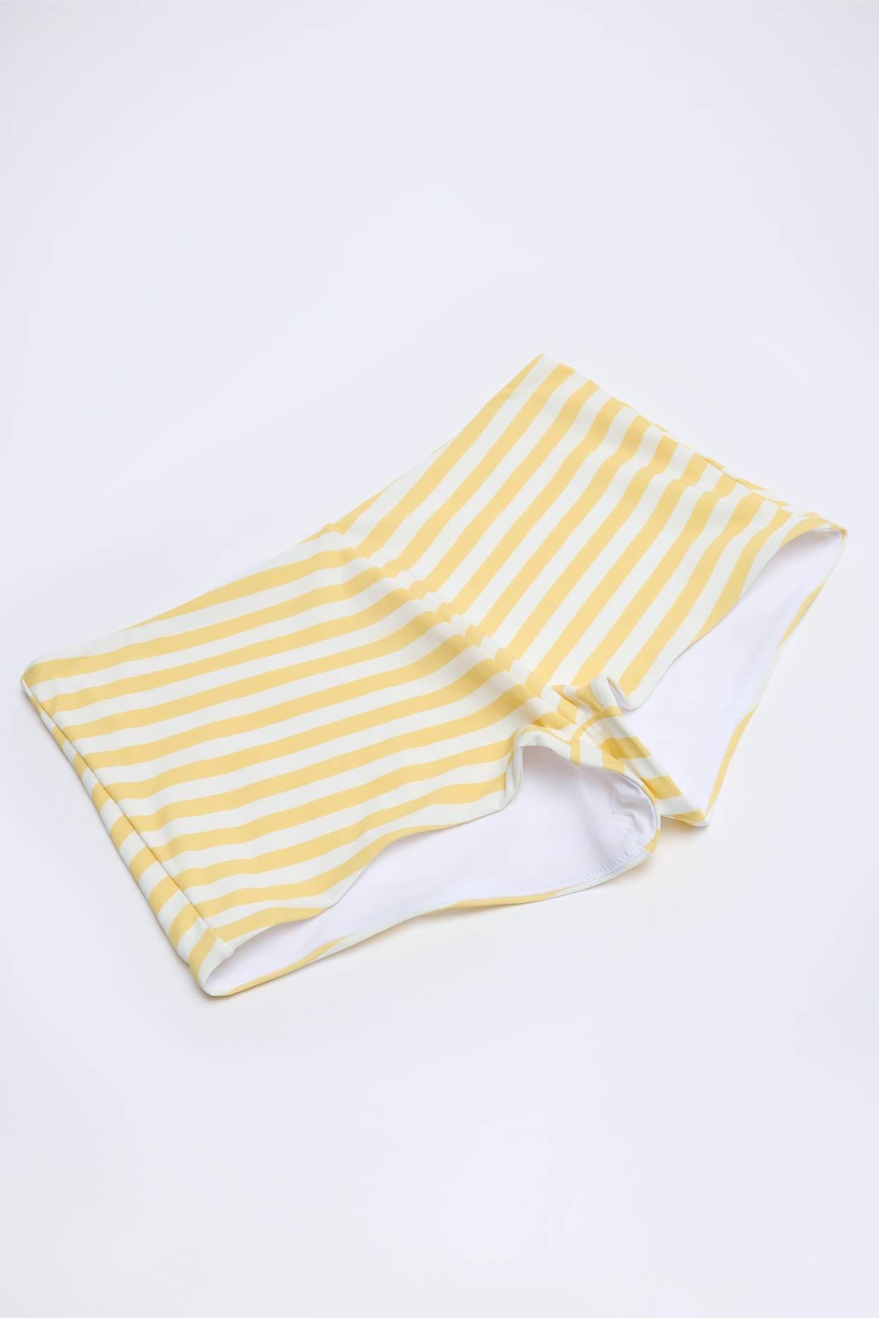 Mid-Rise Hotpants in Lemon Yellow Stripe Product Image