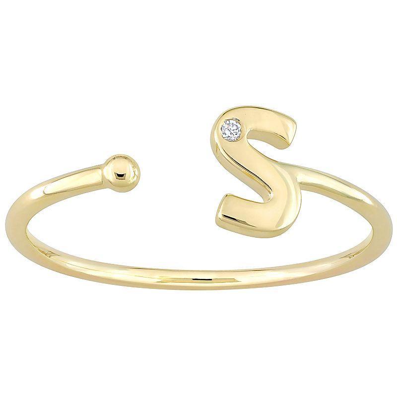Stella Grace 10k Gold Diamond Accent Initial Open Ring, Women's, Size: 7 Product Image