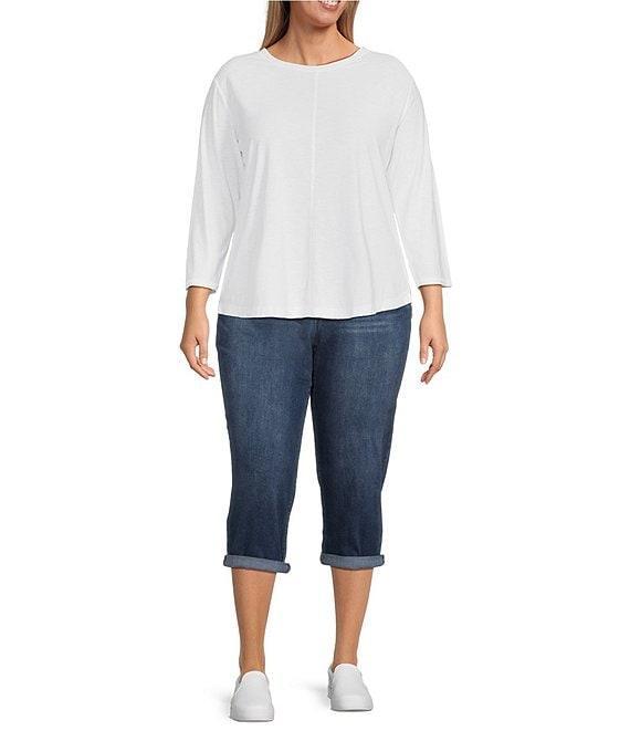 Westbound Plus Size the HIGH RISE fit Crop Pull-On Denim Jeans Product Image