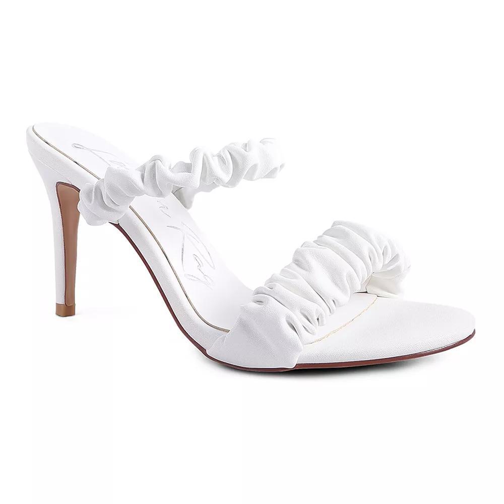 London Rag Gathered Around Slip-On Women's Heeled Sandals, Size: 6, White Product Image