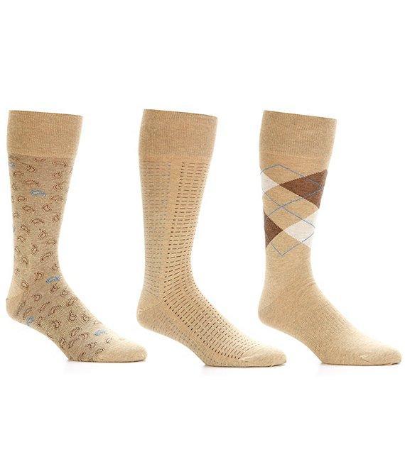 Roundtree & Yorke Argyle Basic Assorted Crew Dress Socks 3-Pack Product Image