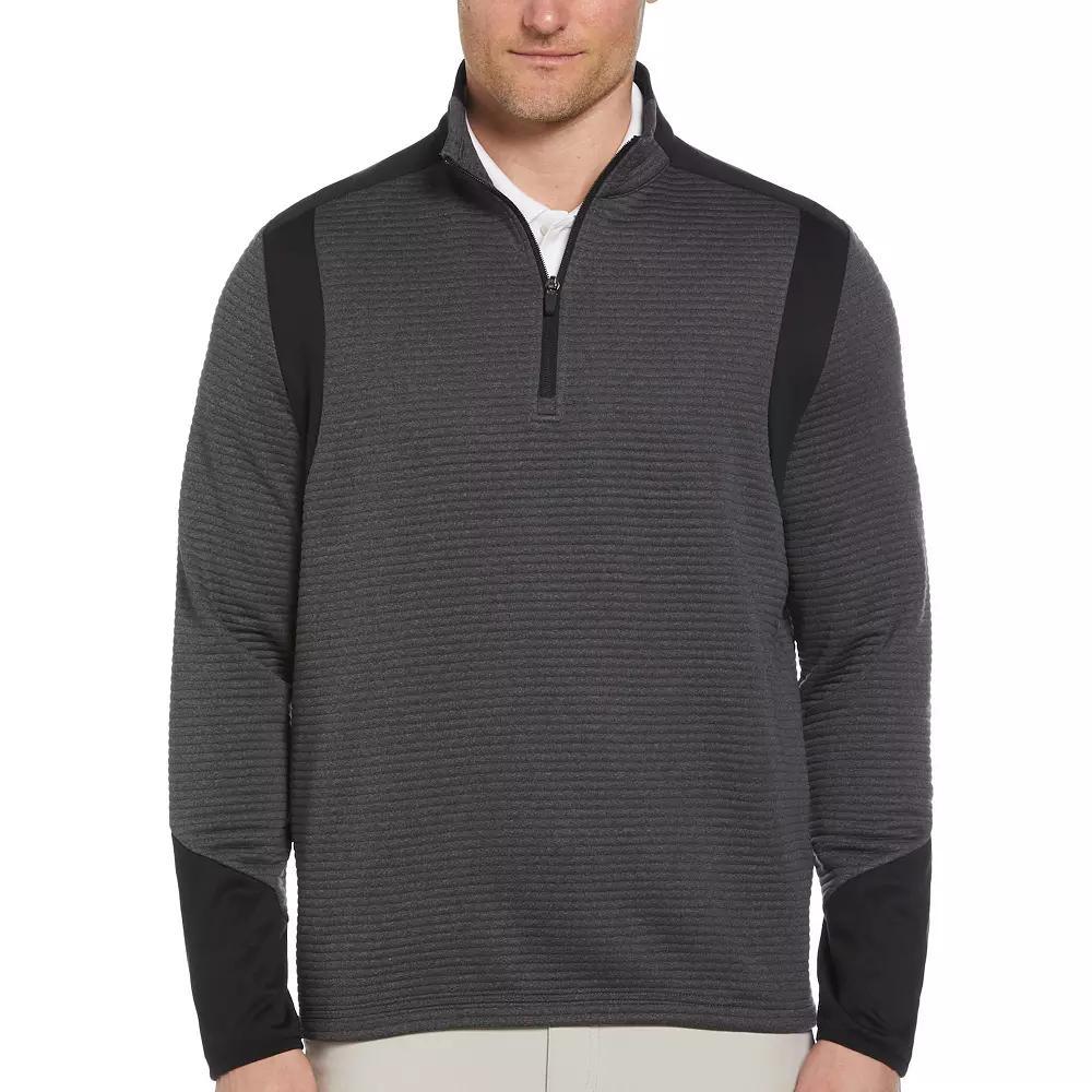 Mens Grand Slam Ottoman Quarter-Zip Golf Jacket Black Product Image