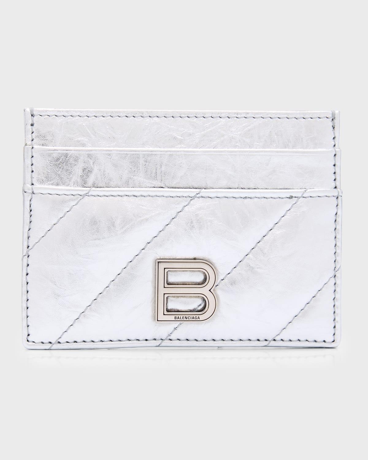 Womens Crush Card Holder Metallized Quilted Product Image