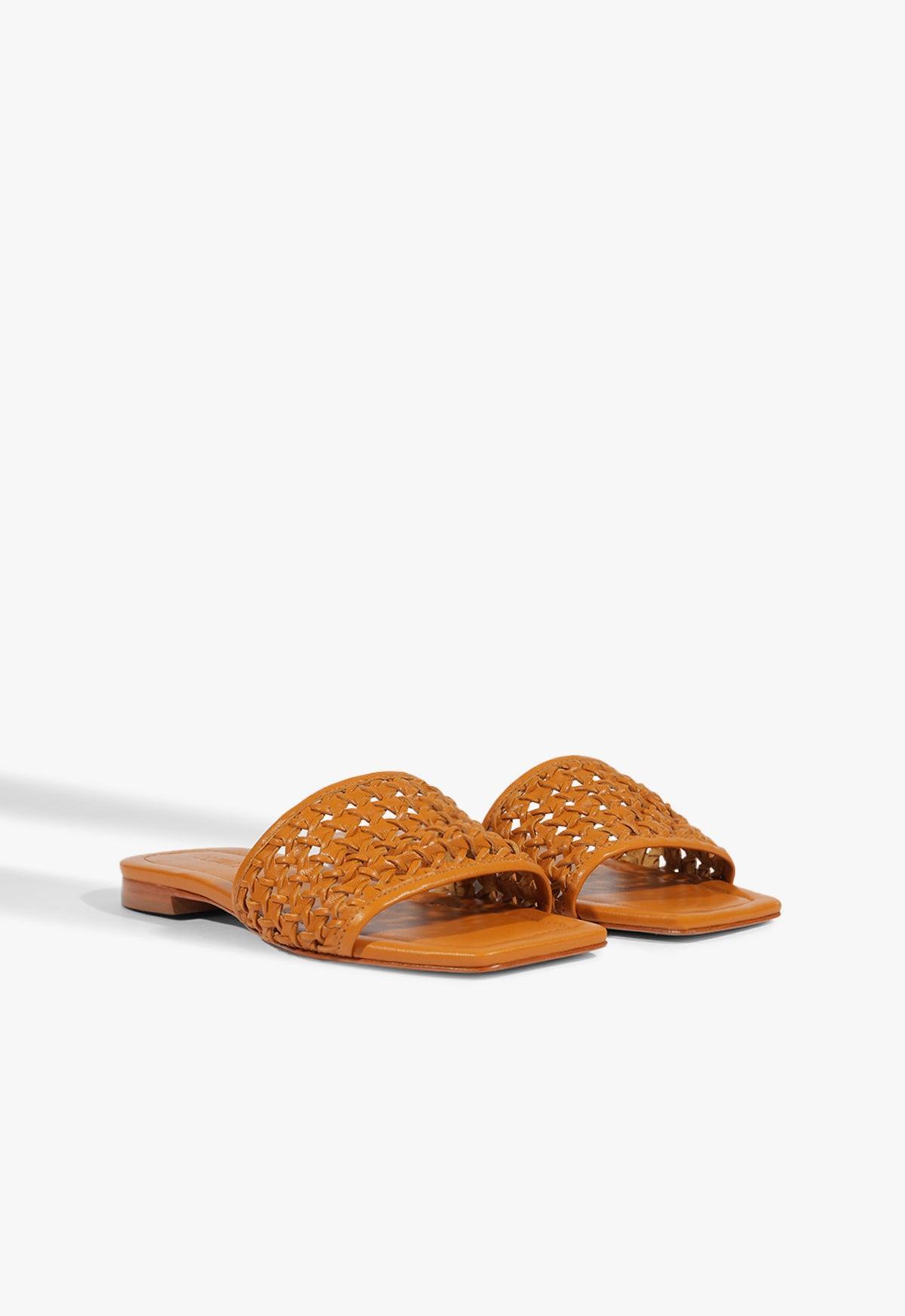 Juliet White Leather Flat Sandal Product Image