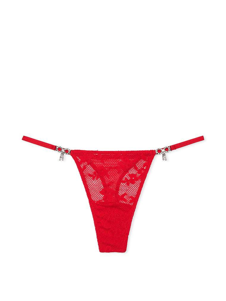 Twinkle Bow Lace Thong Panty Product Image