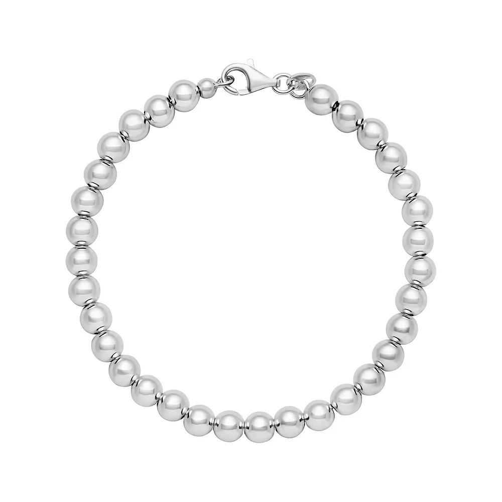 PRIMROSE Sterling Silver Polished 6 mm Beads Bracelet, Women's, Size: 8" Product Image