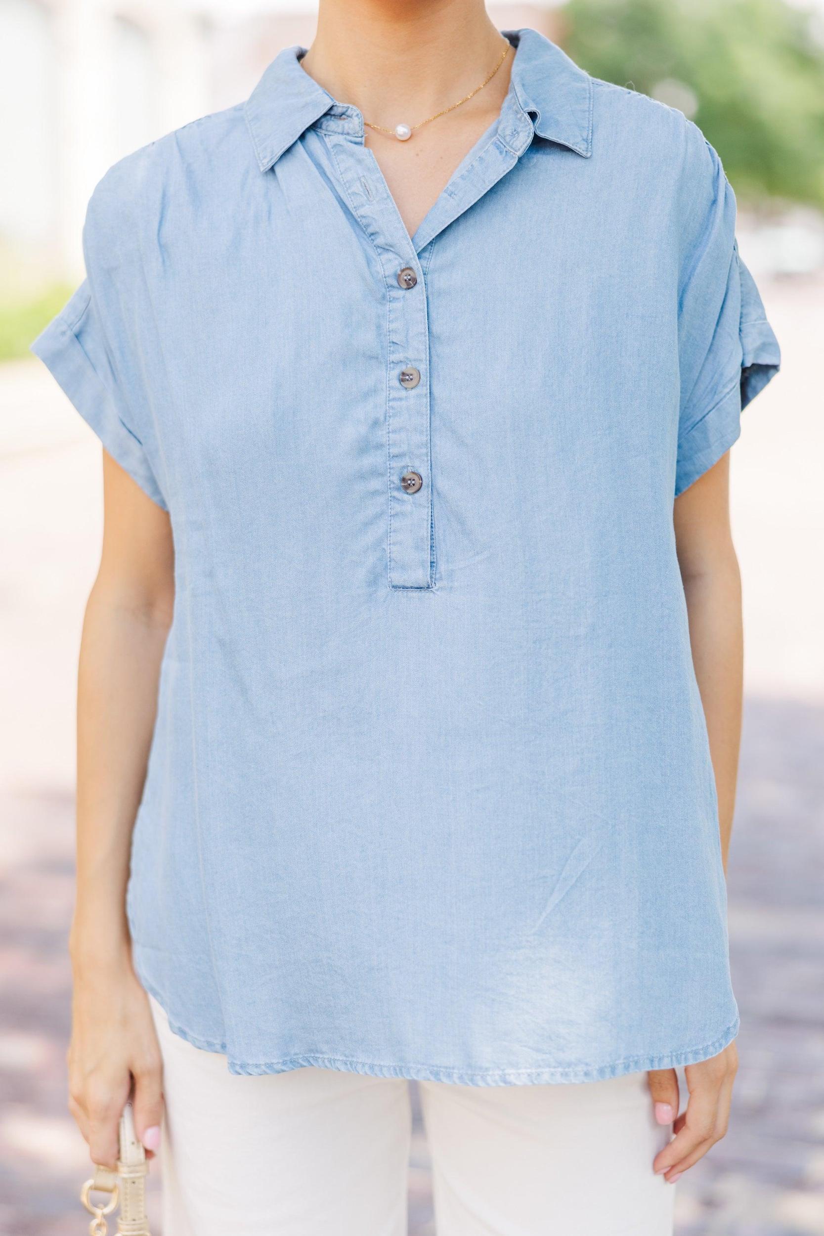 Keep It Cute Chambray Top Female Product Image