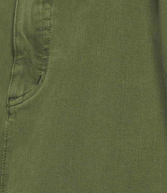 John Mark Petite Size Colored Denim Wide Leg 5-Pocket Frayed Hem Jeans Product Image