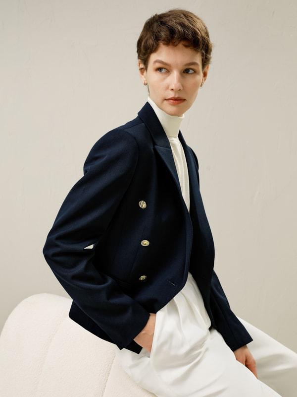 Tailored Double-Breasted Blazer Product Image