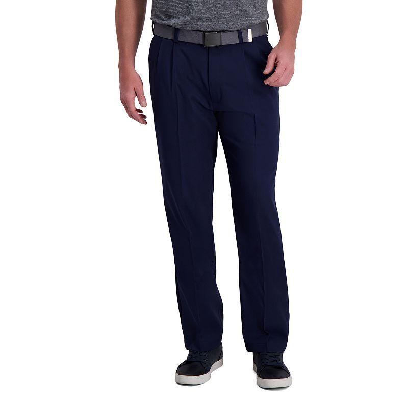 Men's Haggar® Cool Right® Performance Flex Classic-Fit Pleated Pants, Size: 44X29, Green Product Image
