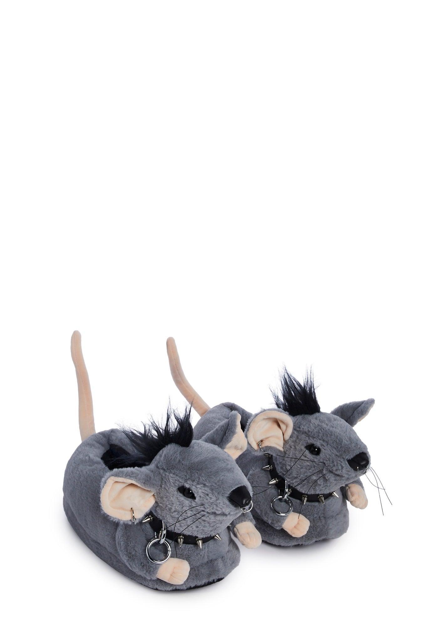Punk Rat Slippers - Gray Product Image