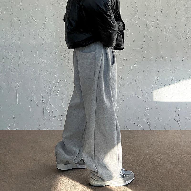 RT No. 6162 GRAY STRAIGHT WIDE BAGGY SWEATPANTS Product Image