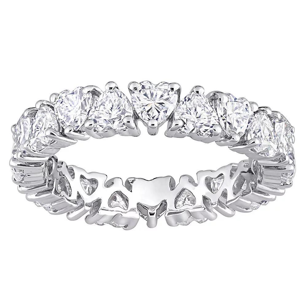 Stella Grace Sterling Silver Lab-Created Moissanite Heart Eternity Ring, Womens Product Image